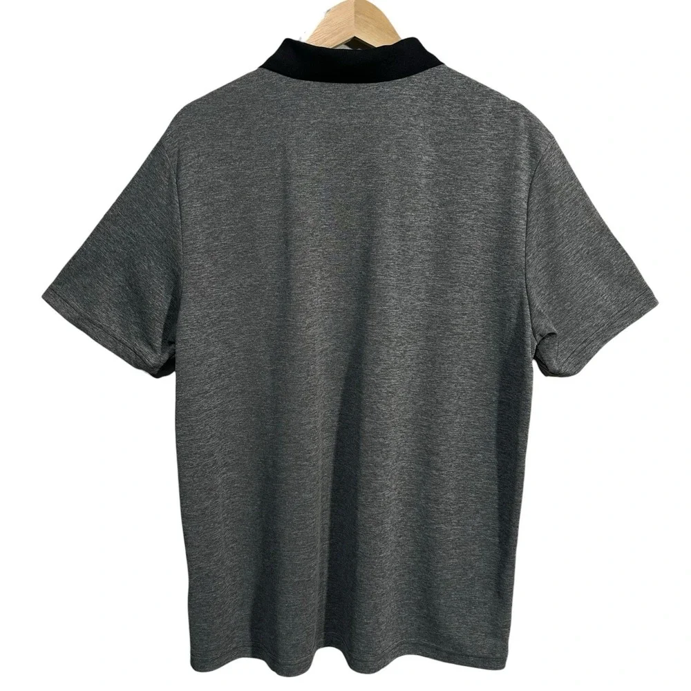 adidas Men's Performance Polo Golf Shirt M‎ Gray Black Moisture-wicking Fabric